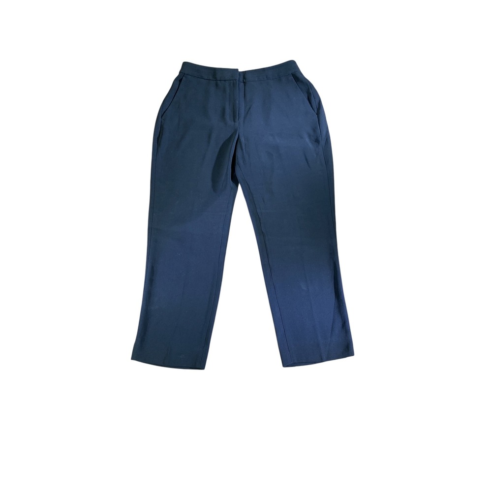J.Crew Easy Pant Women's‎ Size 12 Navy Blue Elastic Waist Career Trousers